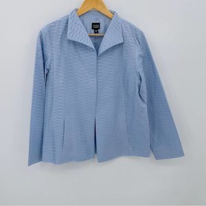 Eileen Fisher Blue Silk Open Jacket
